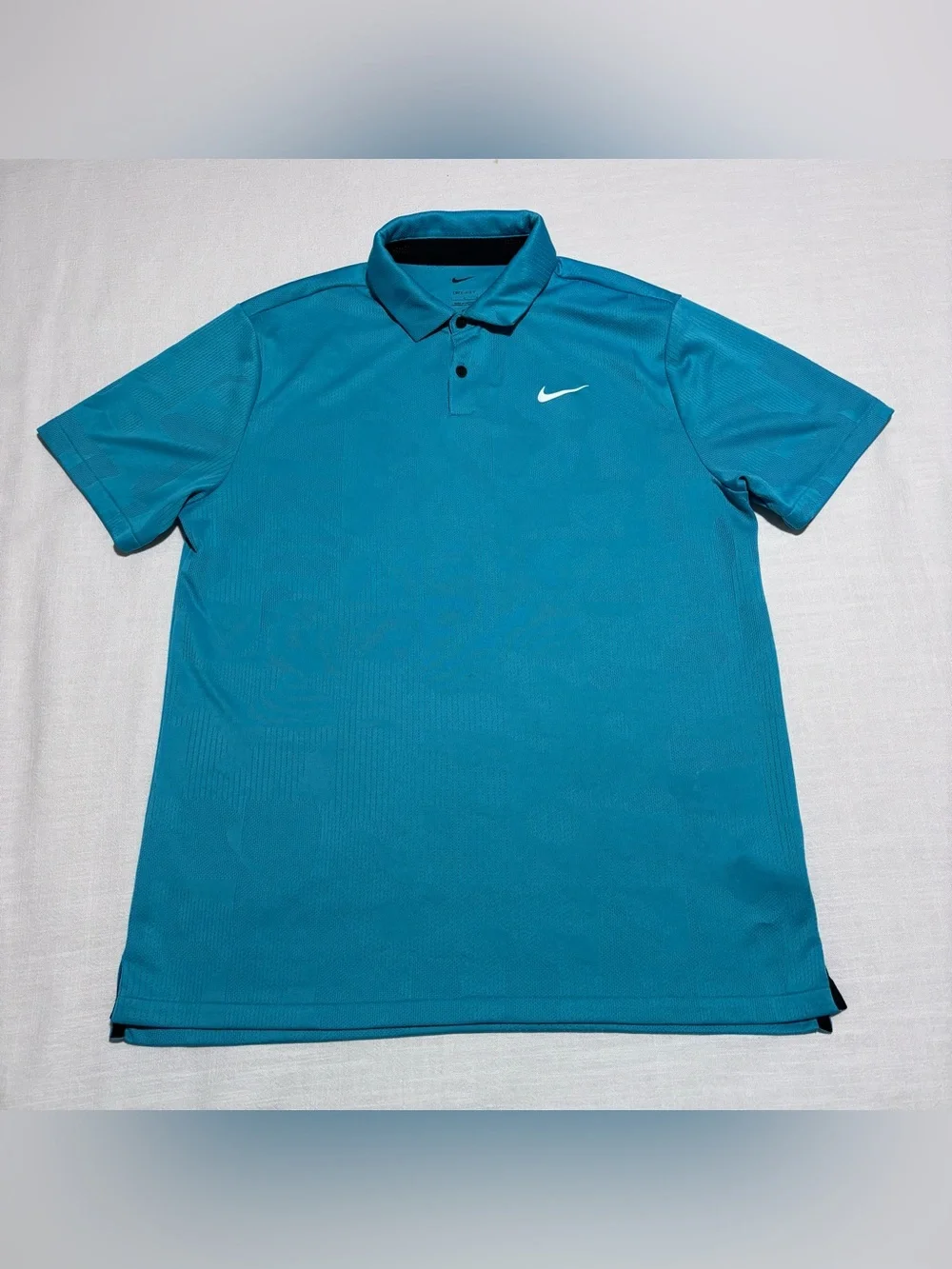 Men’s Nike Dri-FIT Tour Jacquard Golf Polo | Aqua Blue | Size Large | DR5303
